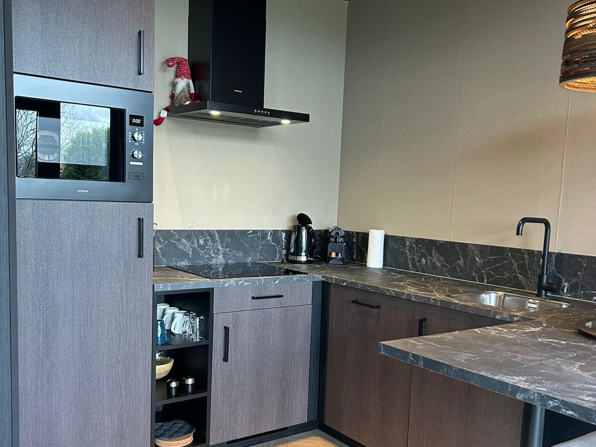 De keuken van Wellnesslodge Specht 2p in Dalerveen