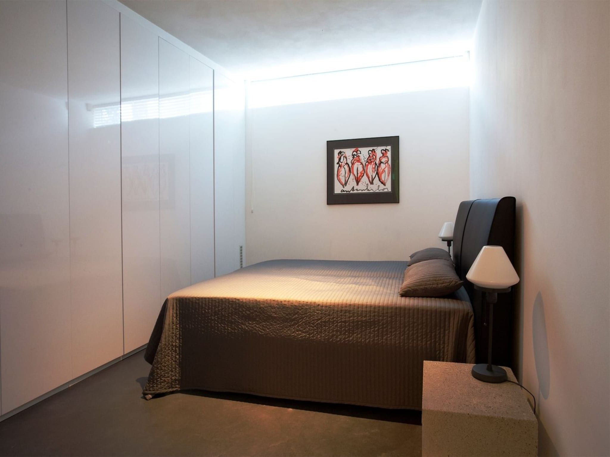Een slaapkamer van Betonnen Boshuis in Oosterhout