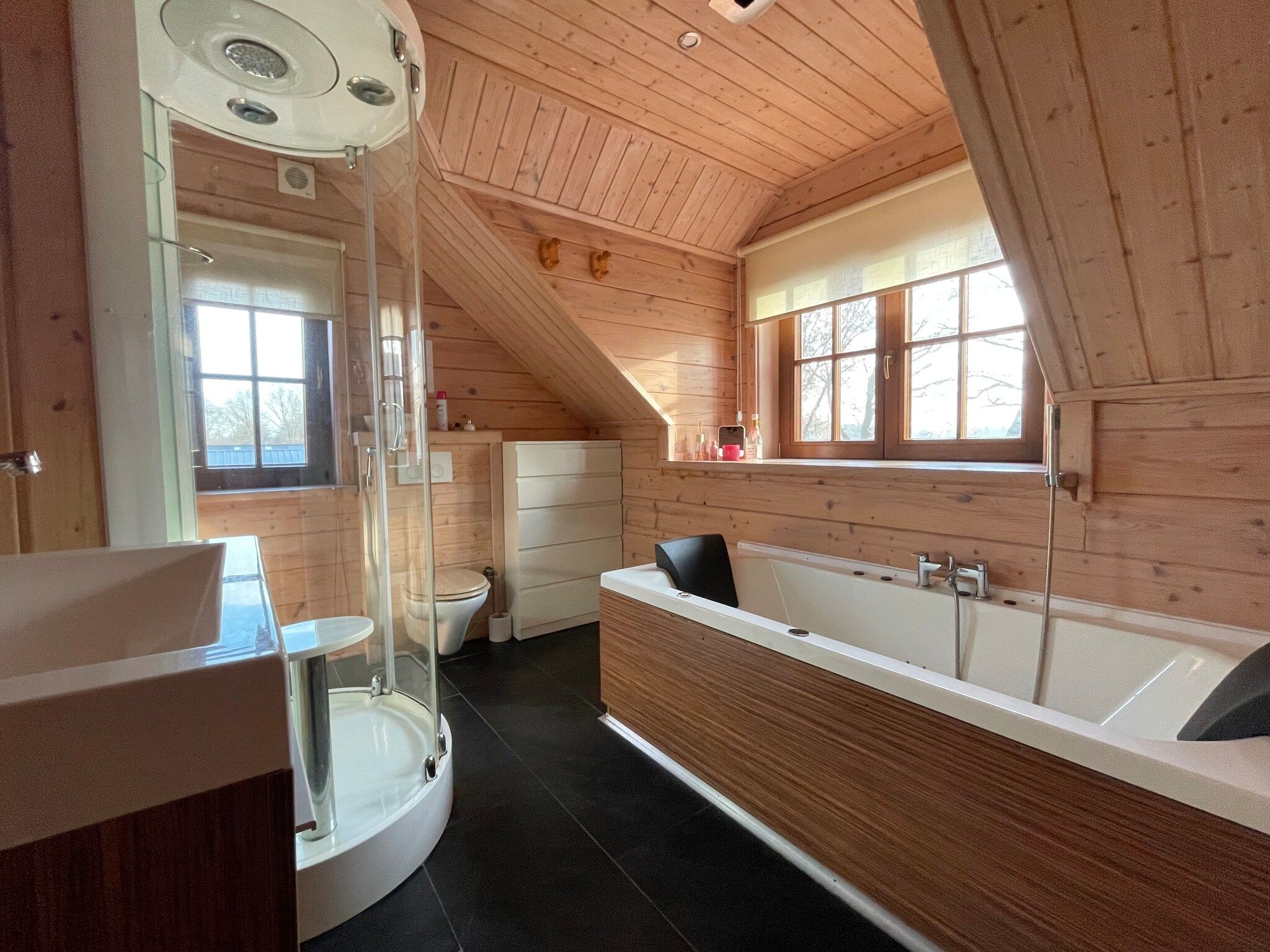 De badkamer van Salland Hideaway - 6 persons in Den Ham