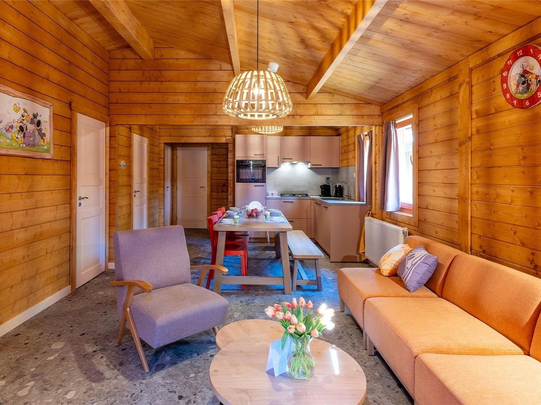 De woonkamer van Woezel & Pip Lodge 6p - Met Speelkamer in Hoogerheide