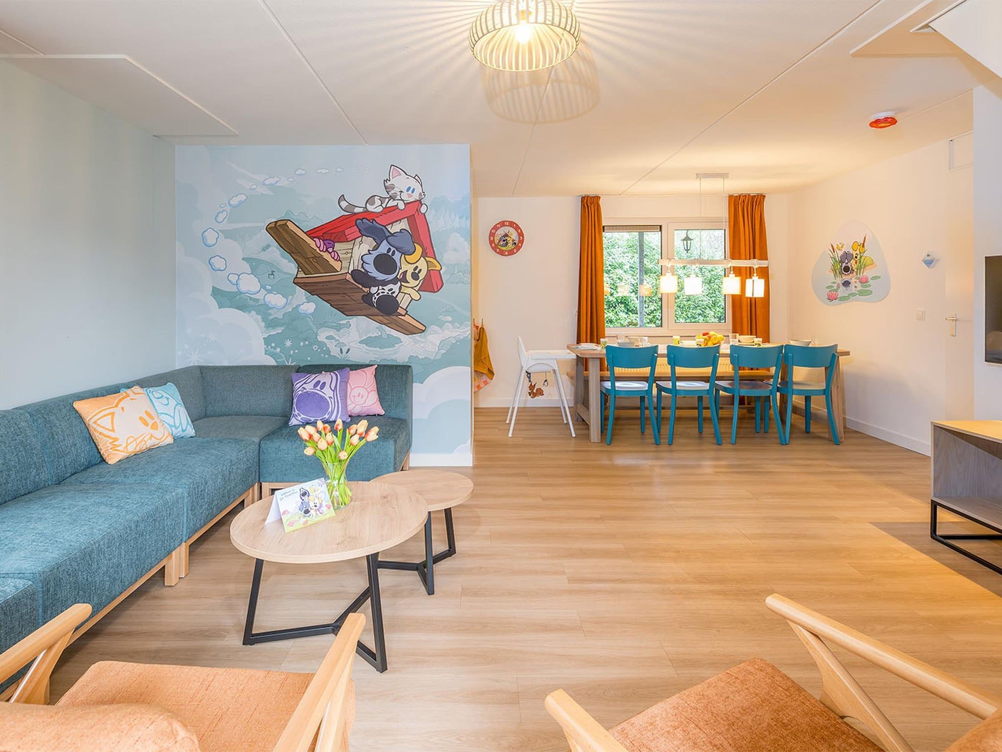 De woonkamer van Woezel & Pip Villa - Mindervaliden 8p in Hoogerheide