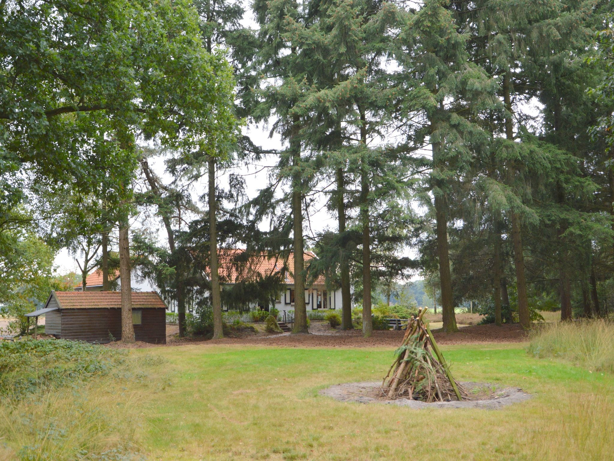 De tuin van Huis in het bos in Oploo