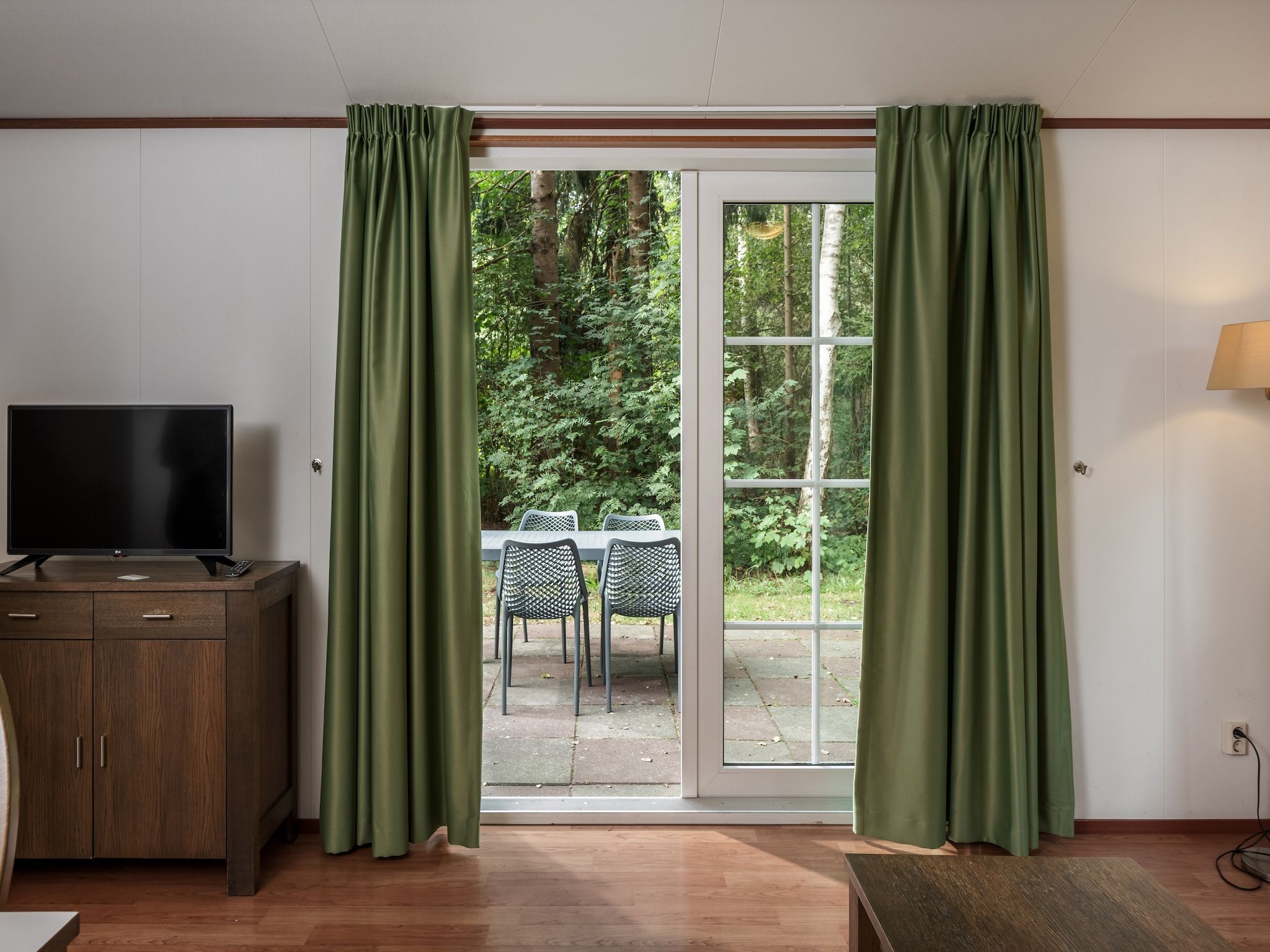 De woonkamer van Bospark Lunsbergen 5 in Borger