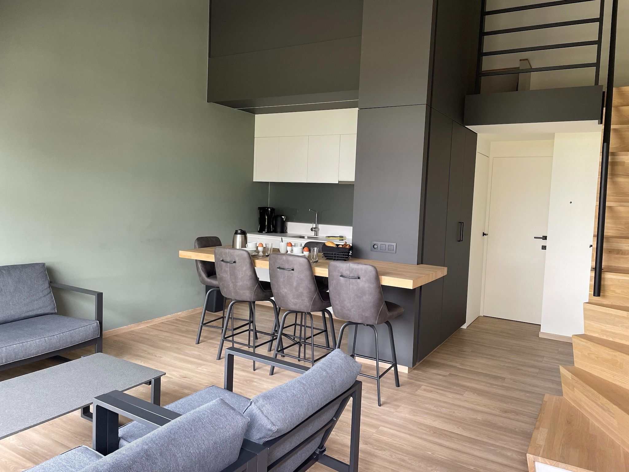 De woonkamer van Het Platte Putje - Huisdiervrij - nr4 in Groede