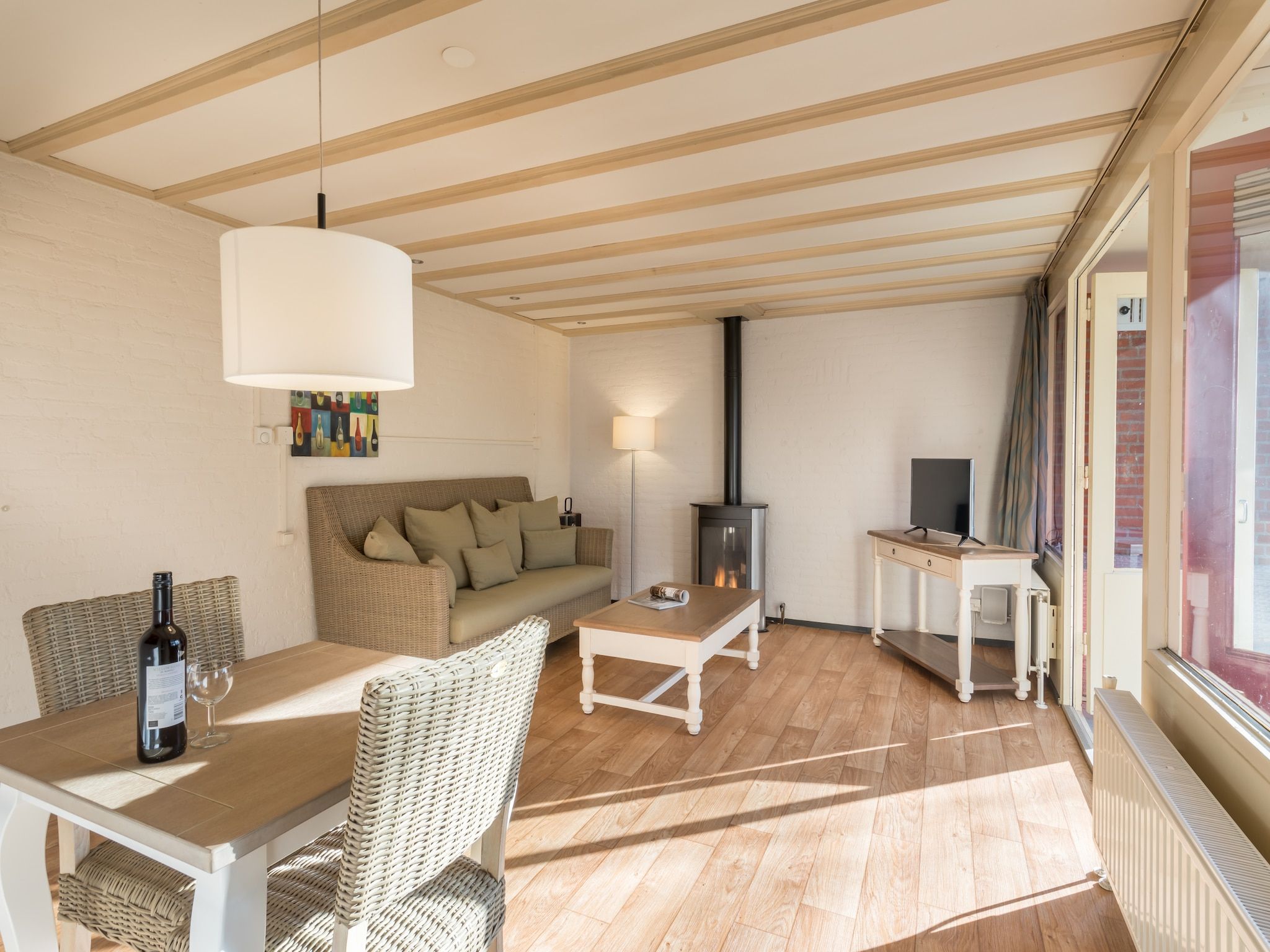 De woonkamer van Vakantiepark Klein Vink 14 in Arcen