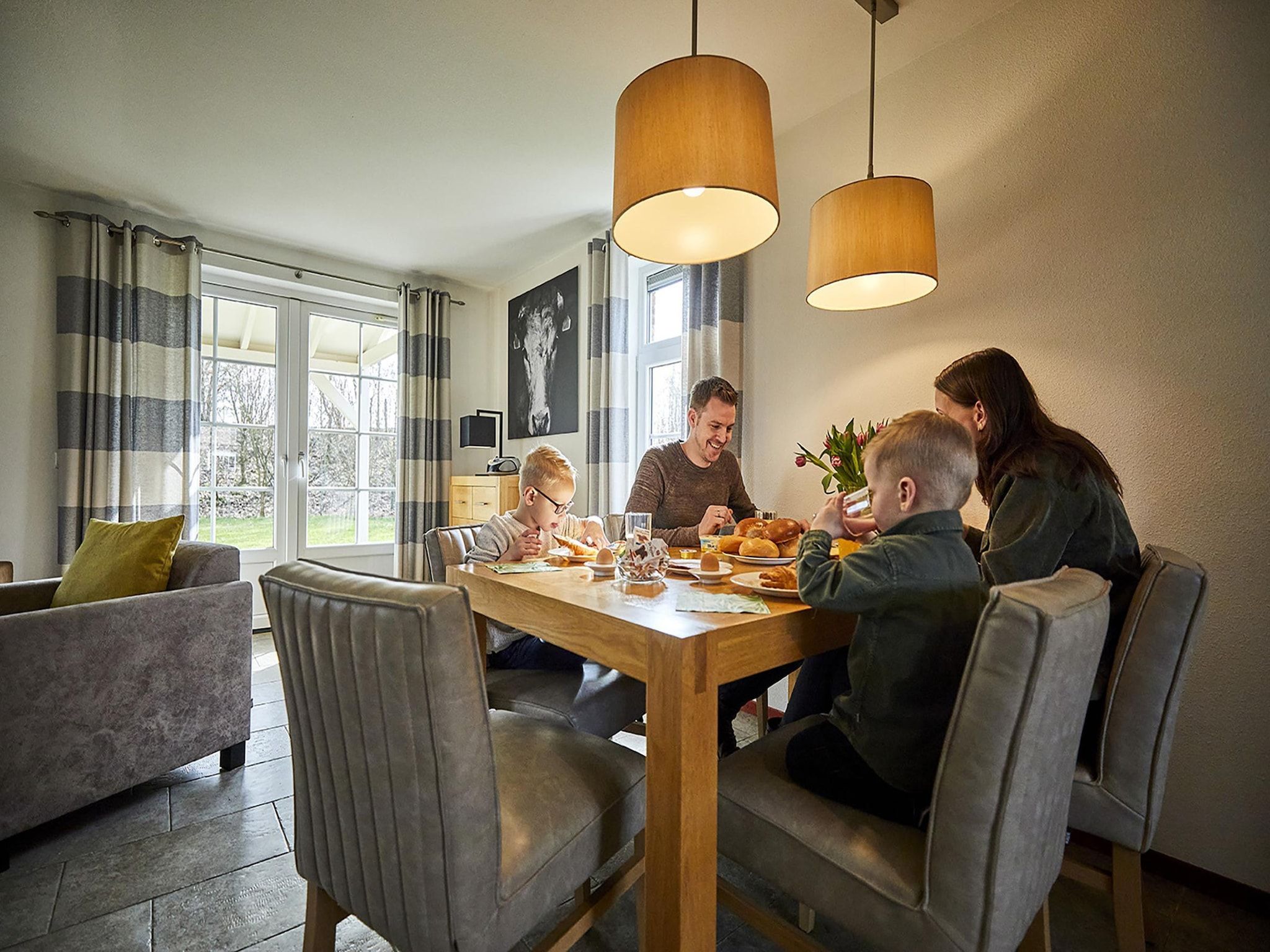 De eetkamer van Buitenhof De Leistert 14 in Roggel