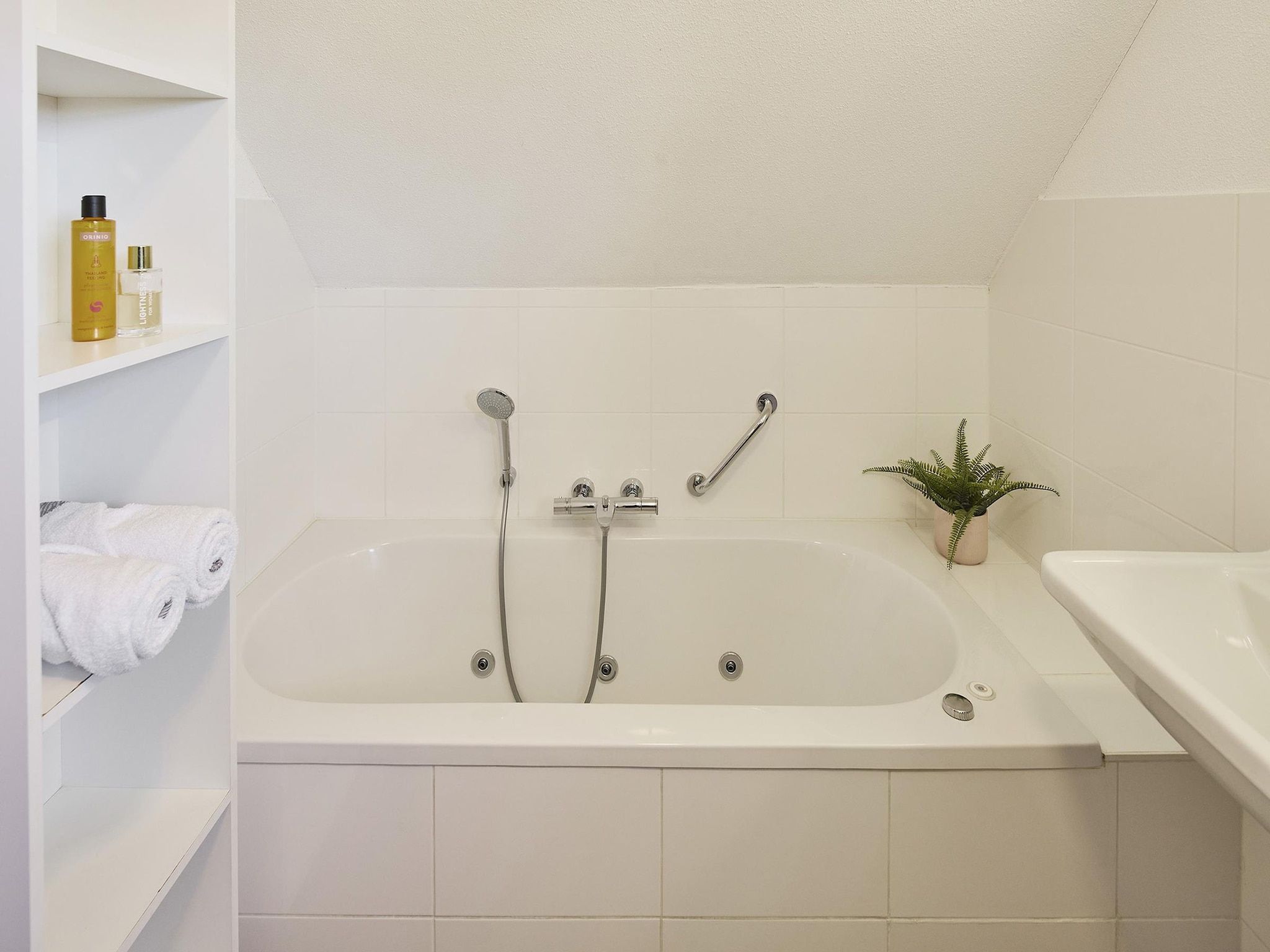 De badkamer van Buitenhof De Leistert 6 in Roggel
