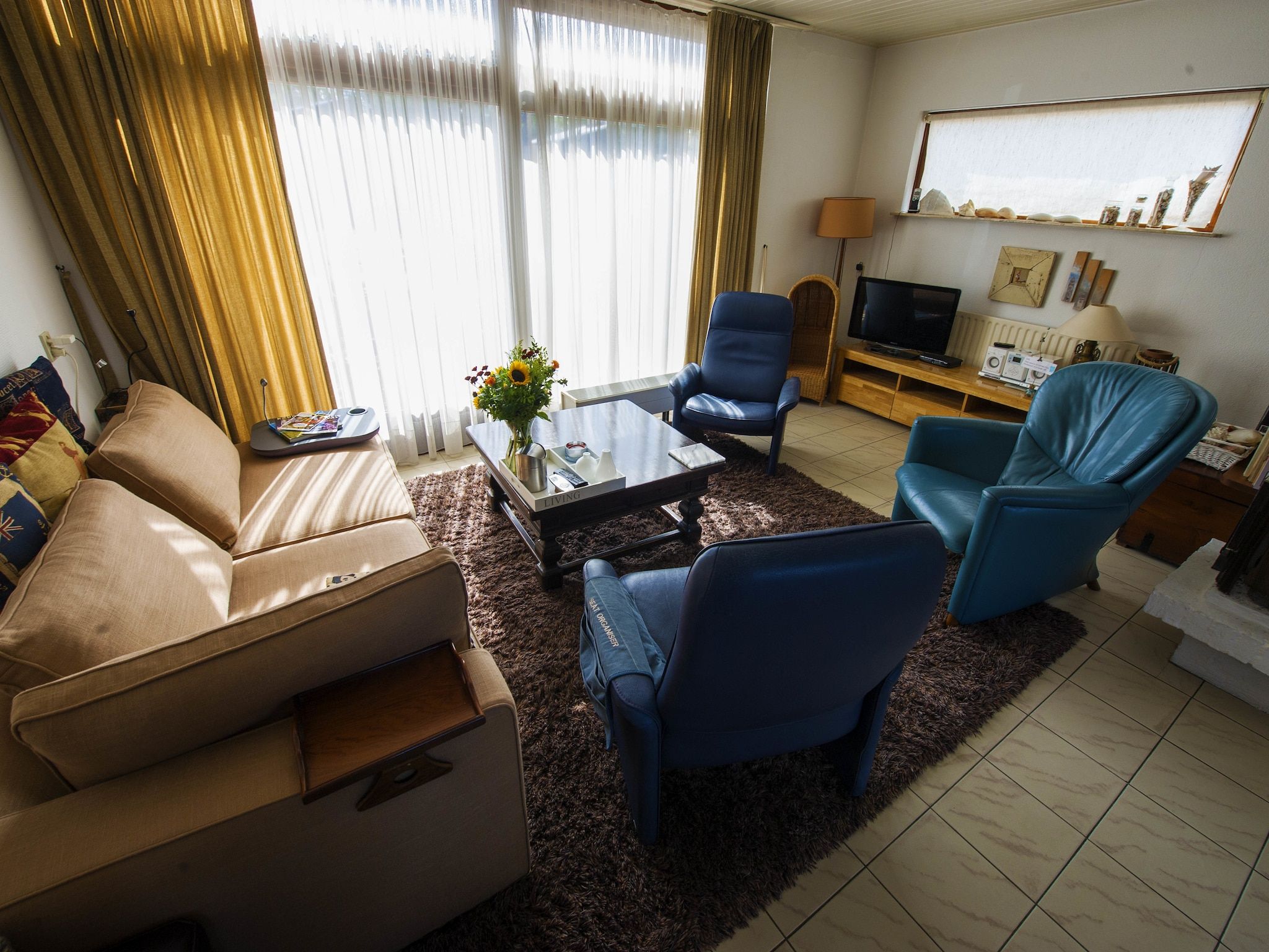 De woonkamer van Beaudune in Noordwijk