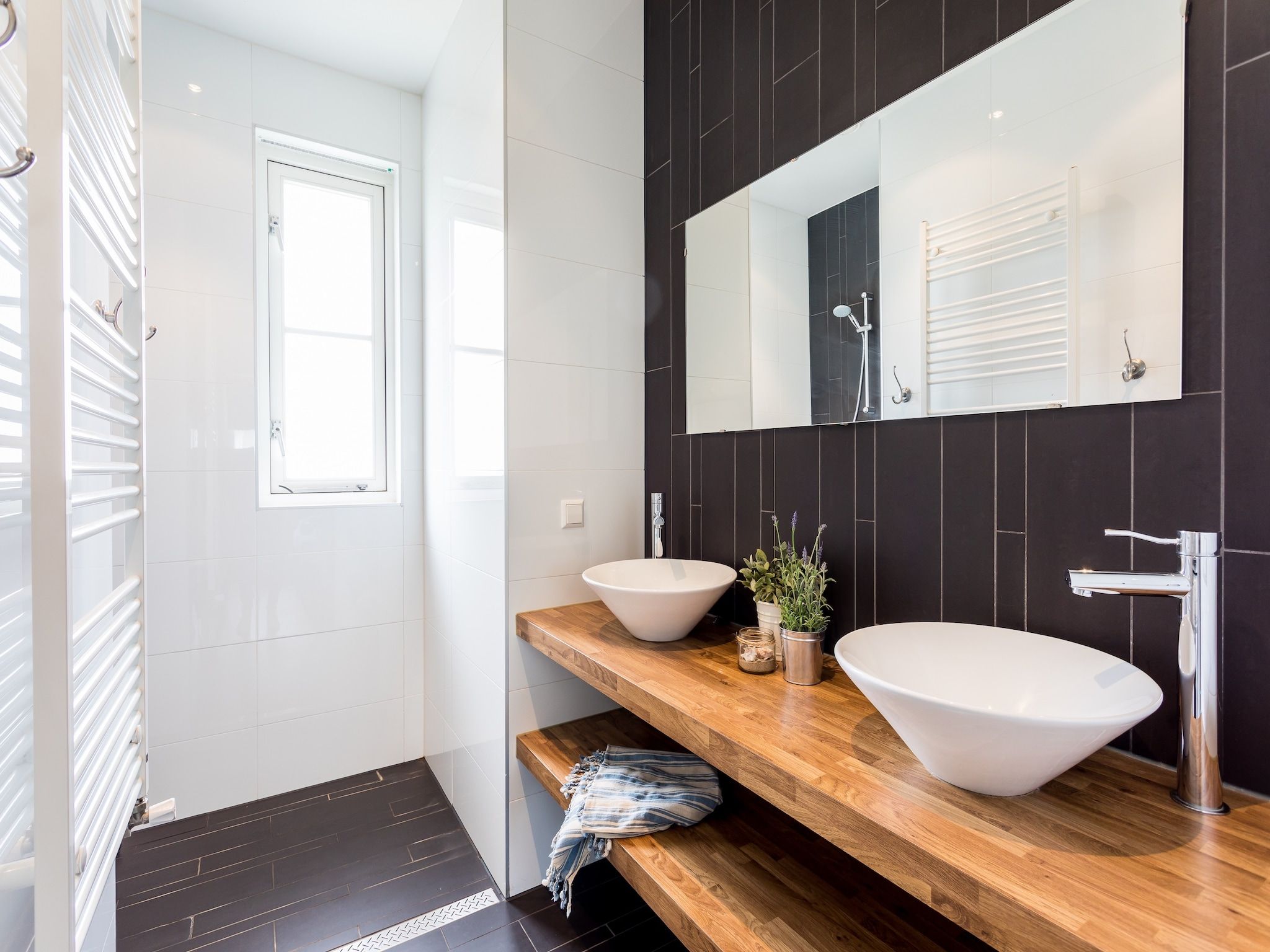 De badkamer van Bungalowpark de Gouden Spar 3 in Noordwijk