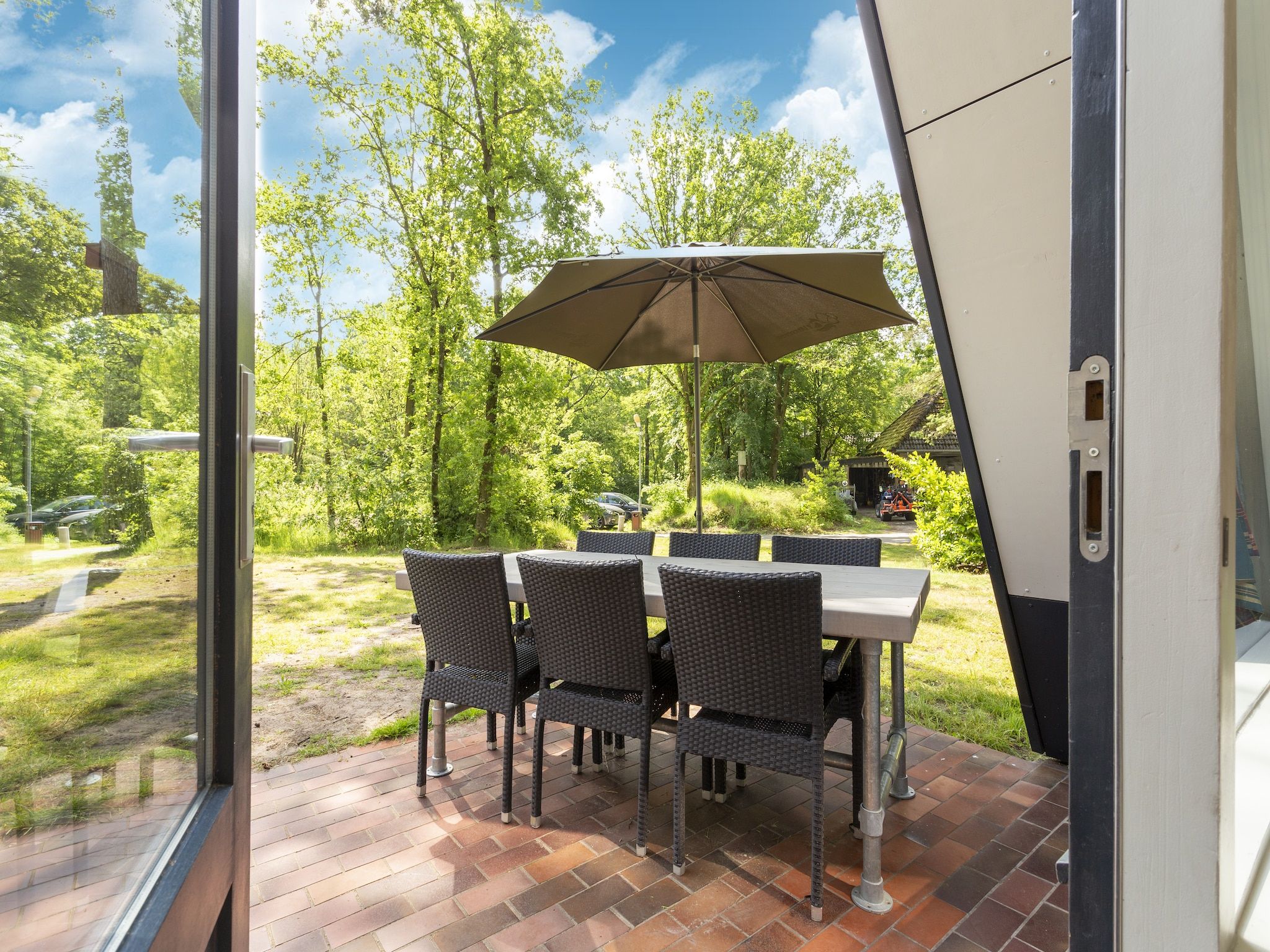 Het terras van Vosseven 84 Moseik in Stramproy