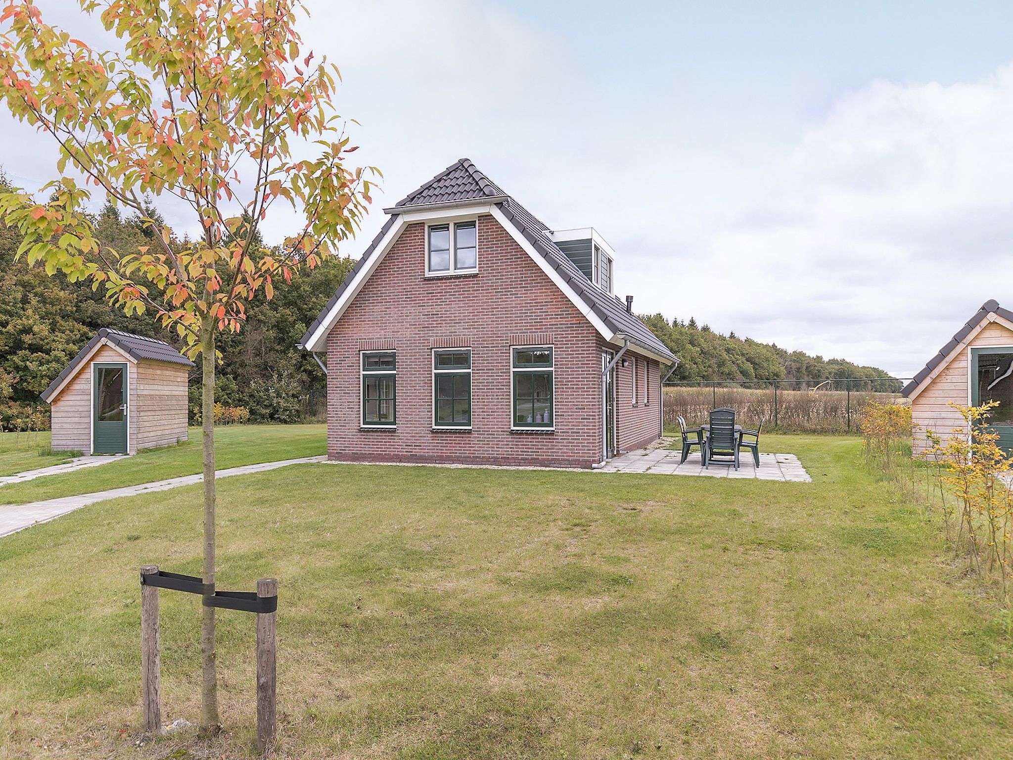 De tuin van Villaparc Schoonhovenseland in Hollandscheveld