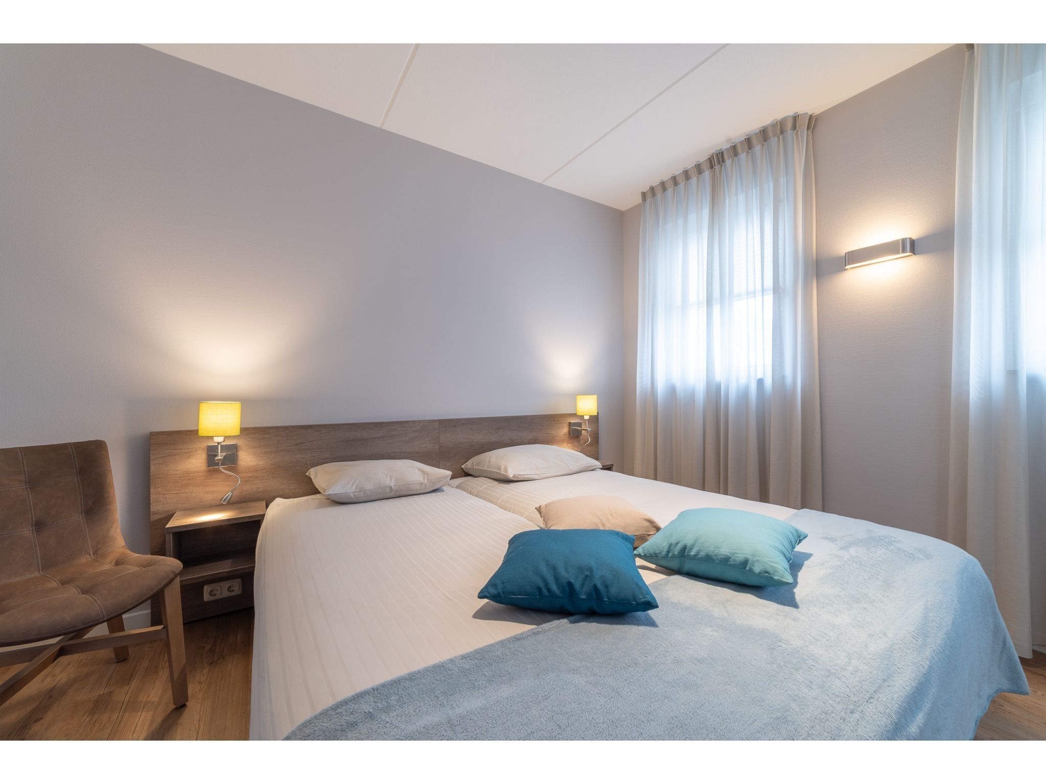 Een slaapkamer van 8 pers met jacuzzi in Colijnsplaat