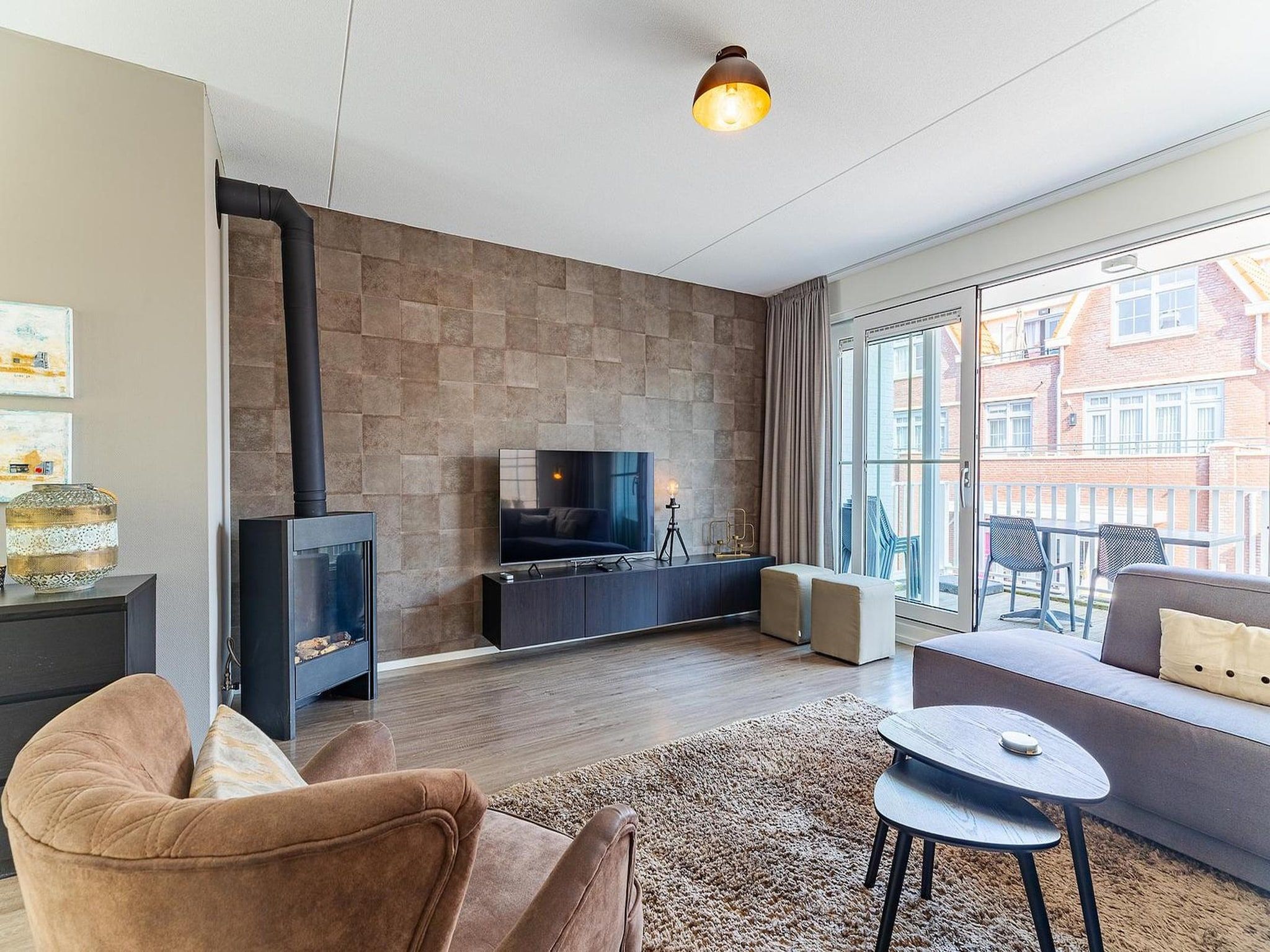 De woonkamer van appartement Kaapduinseweg 13 Dishoek 13D luxe 6p sauna in Koudekerke
