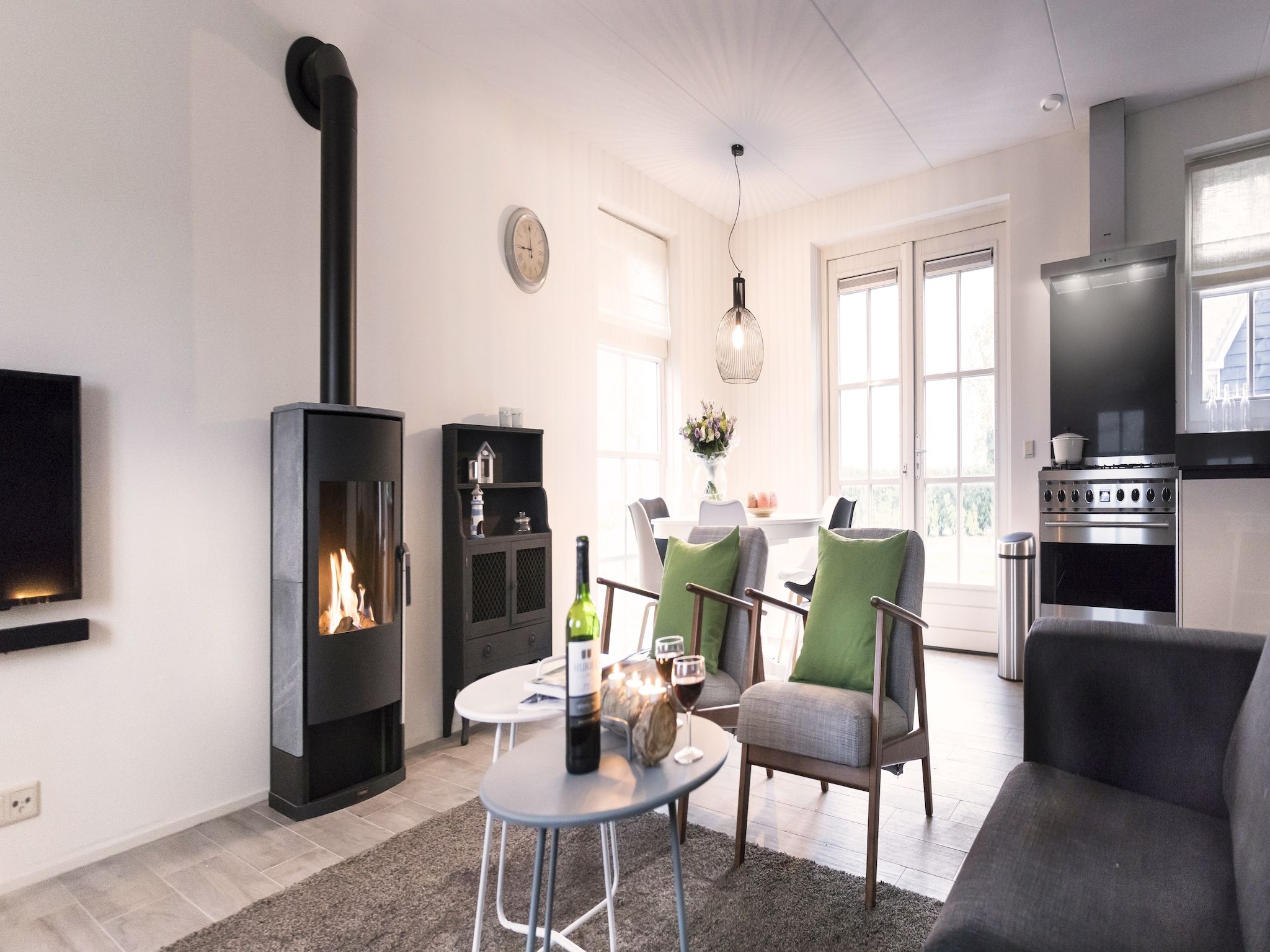 De woonkamer van Groeneweg 4 in Wissenkerke
