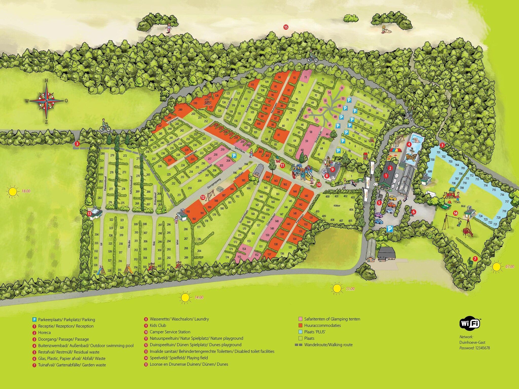 Parkfaciliteiten bij Recreatiepark Duinhoeve 13 in Udenhout