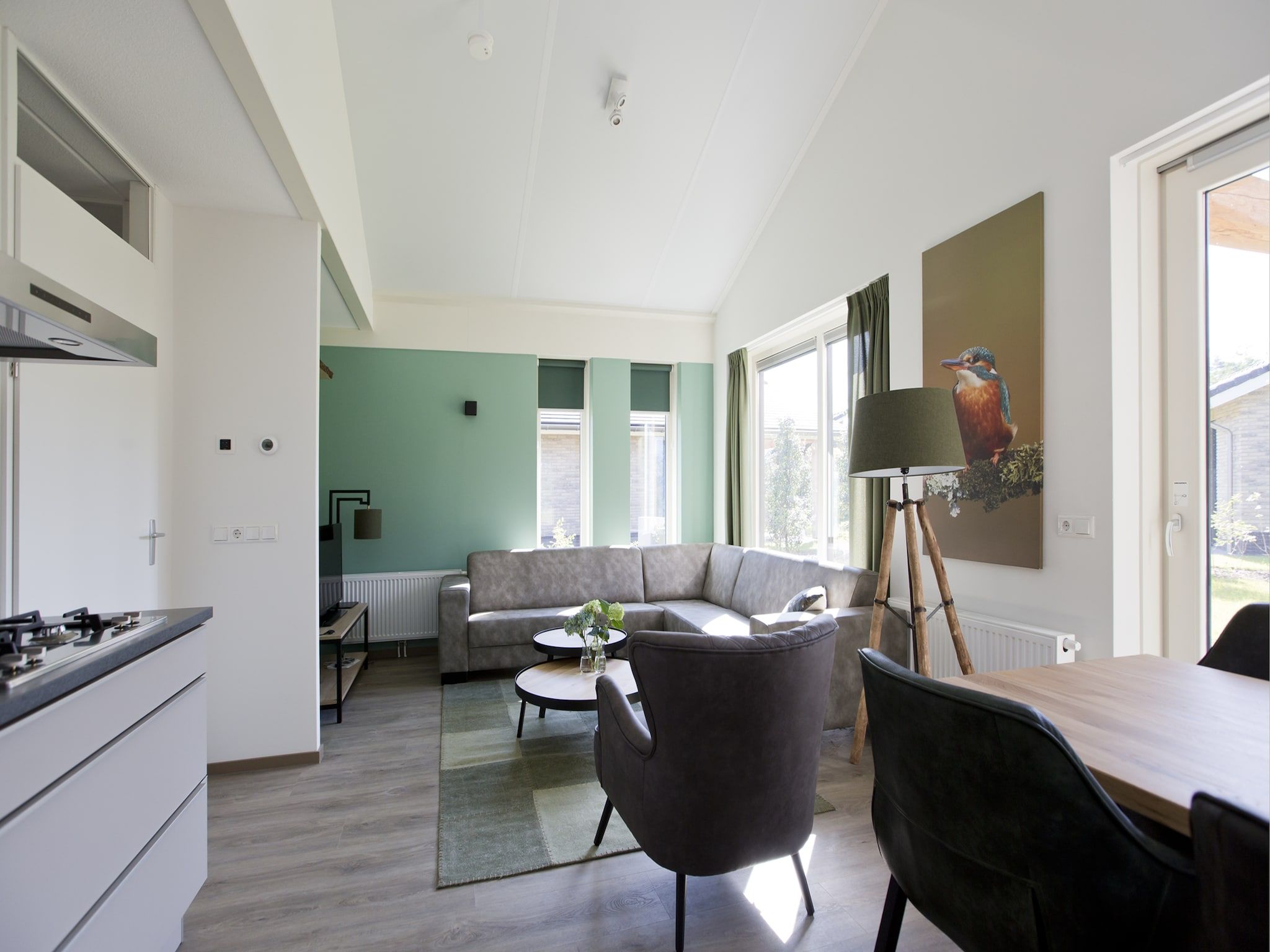 De woonkamer van Landgoed De IJsvogel 7 in Voorthuizen