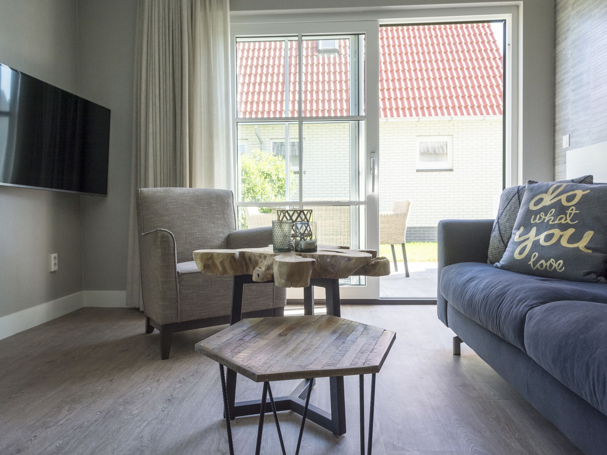 De woonkamer van Bouwlust G13 in De Cocksdorp Texel