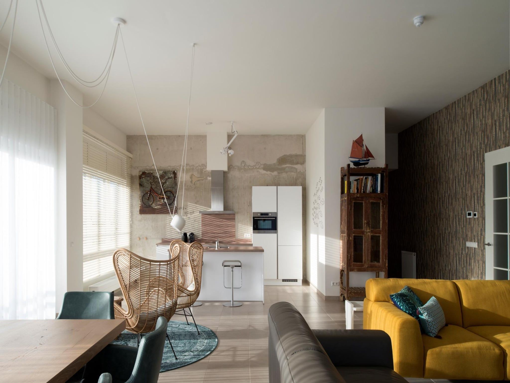 De woonkamer van Penthouse Duinhof in Cadzand-Bad
