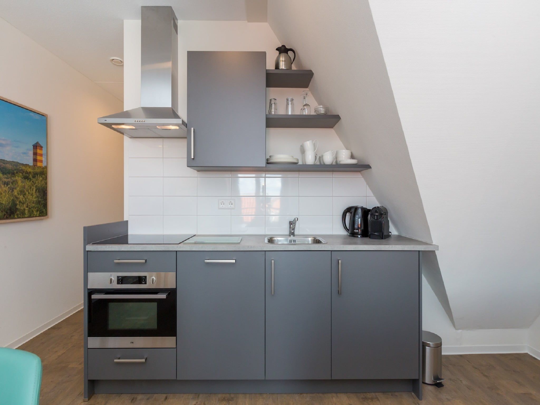 De keuken van Aparthotel Zoutelande - 2 pers luxe studio - huisdier in Zoutelande