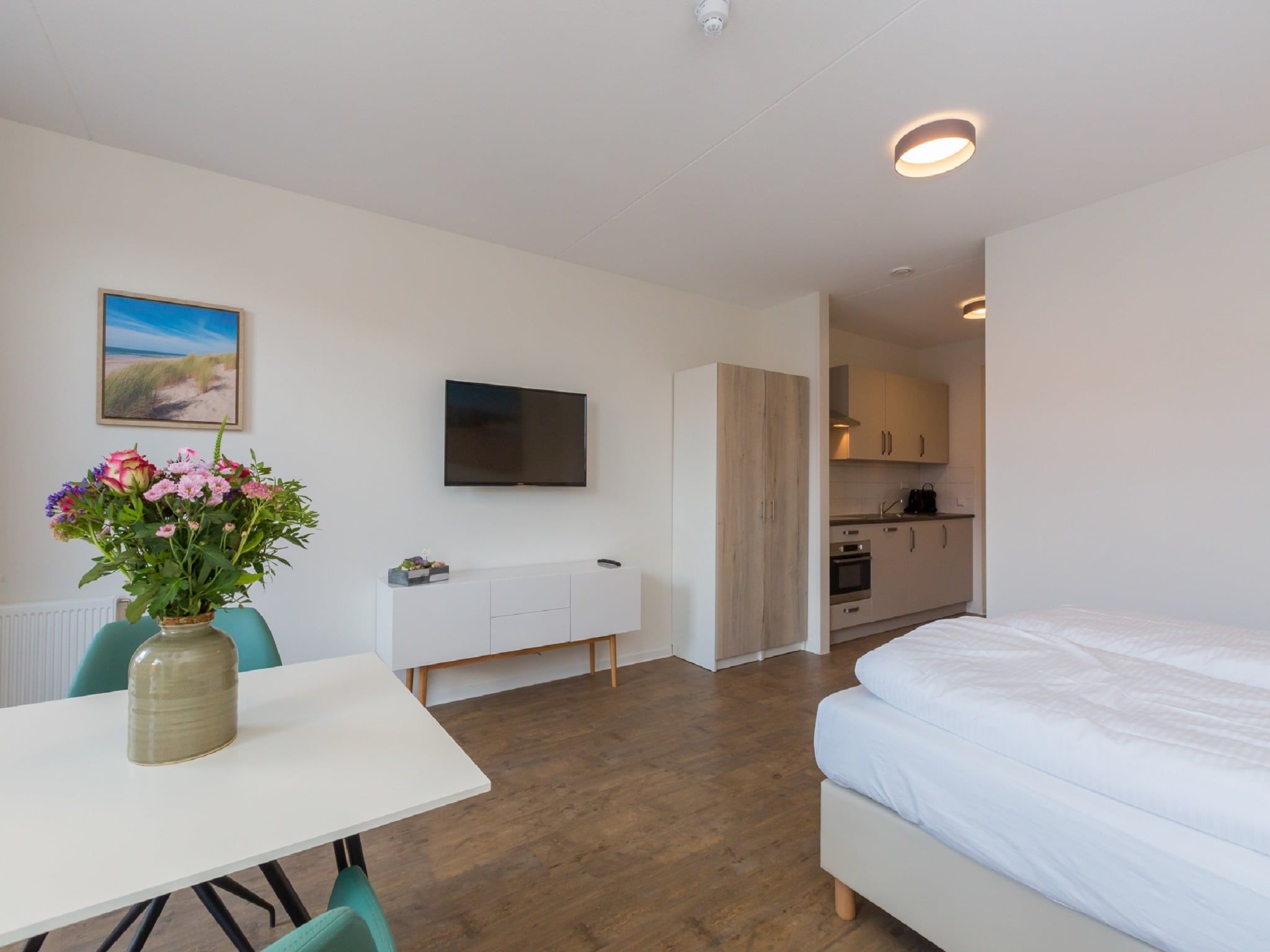 De woonkamer van Aparthotel Zoutelande - 2 pers luxe studio - huisdier in Zoutelande