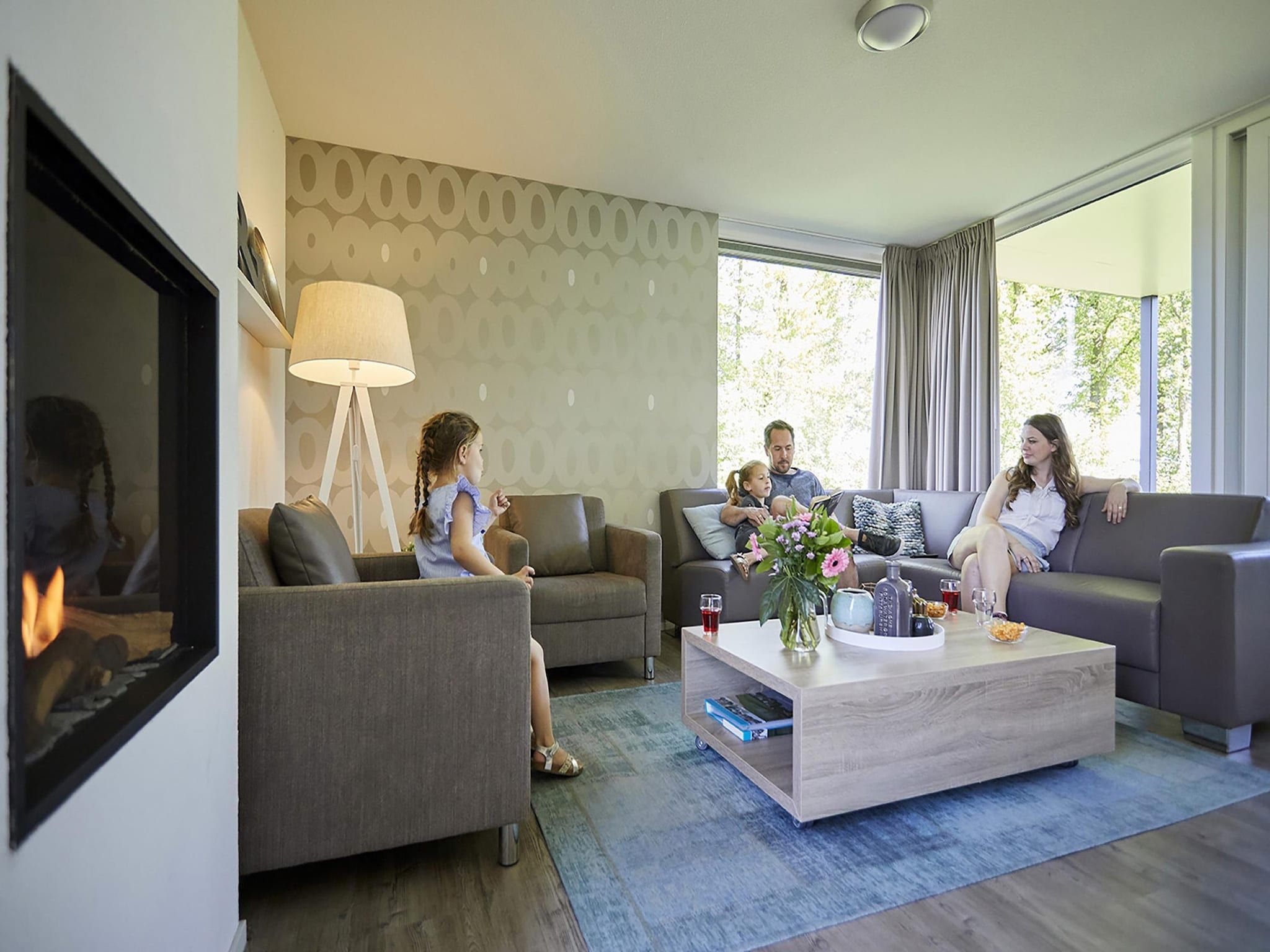 De woonkamer van Buitenhof De Leistert 26 in Roggel