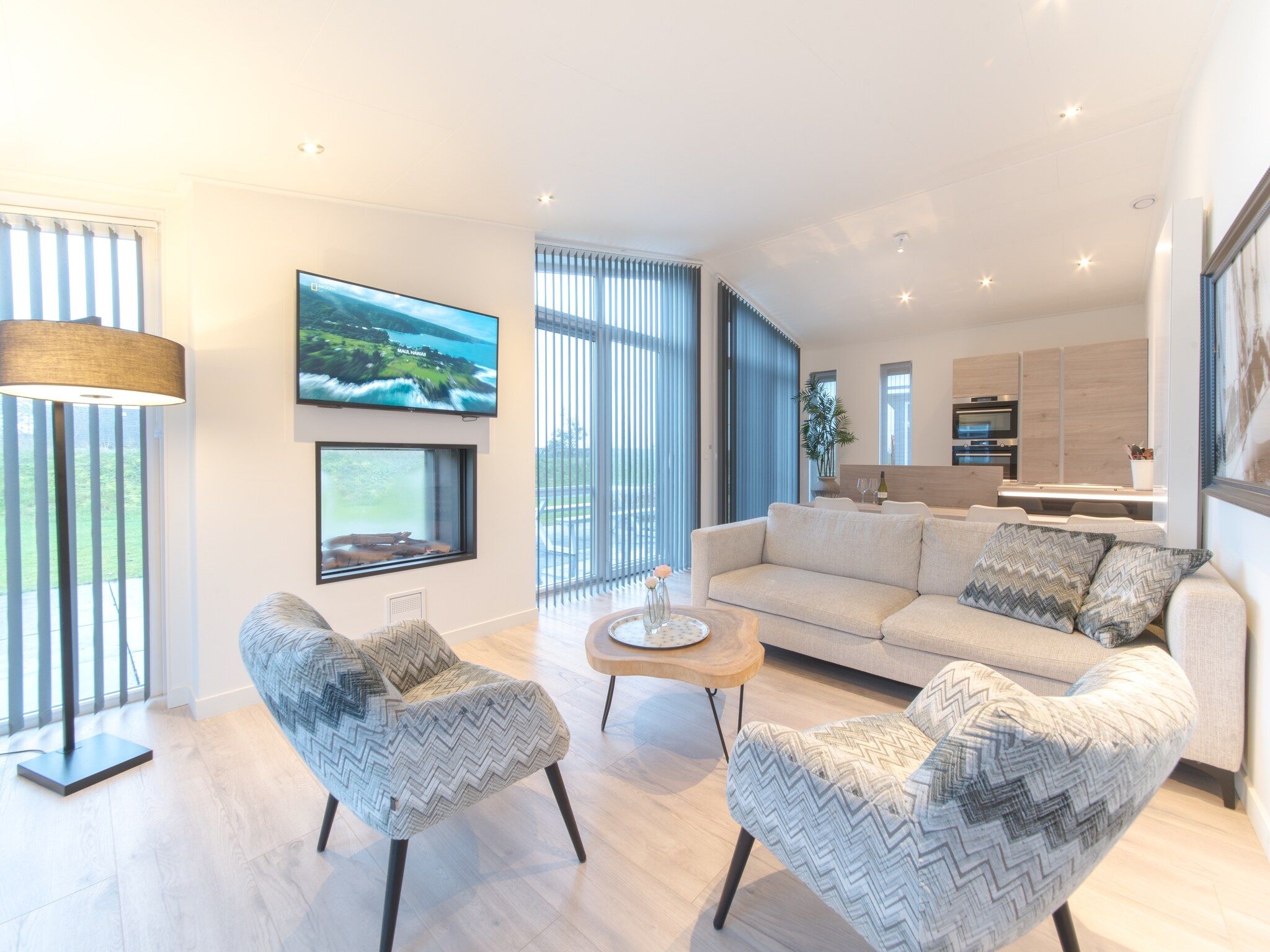De woonkamer van Water Resort Oosterschelde 13 in Wemeldinge