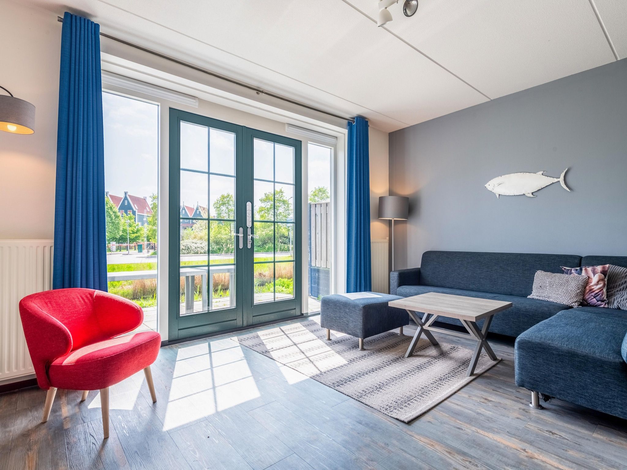 De woonkamer van Marinapark Volendam 12 in Volendam