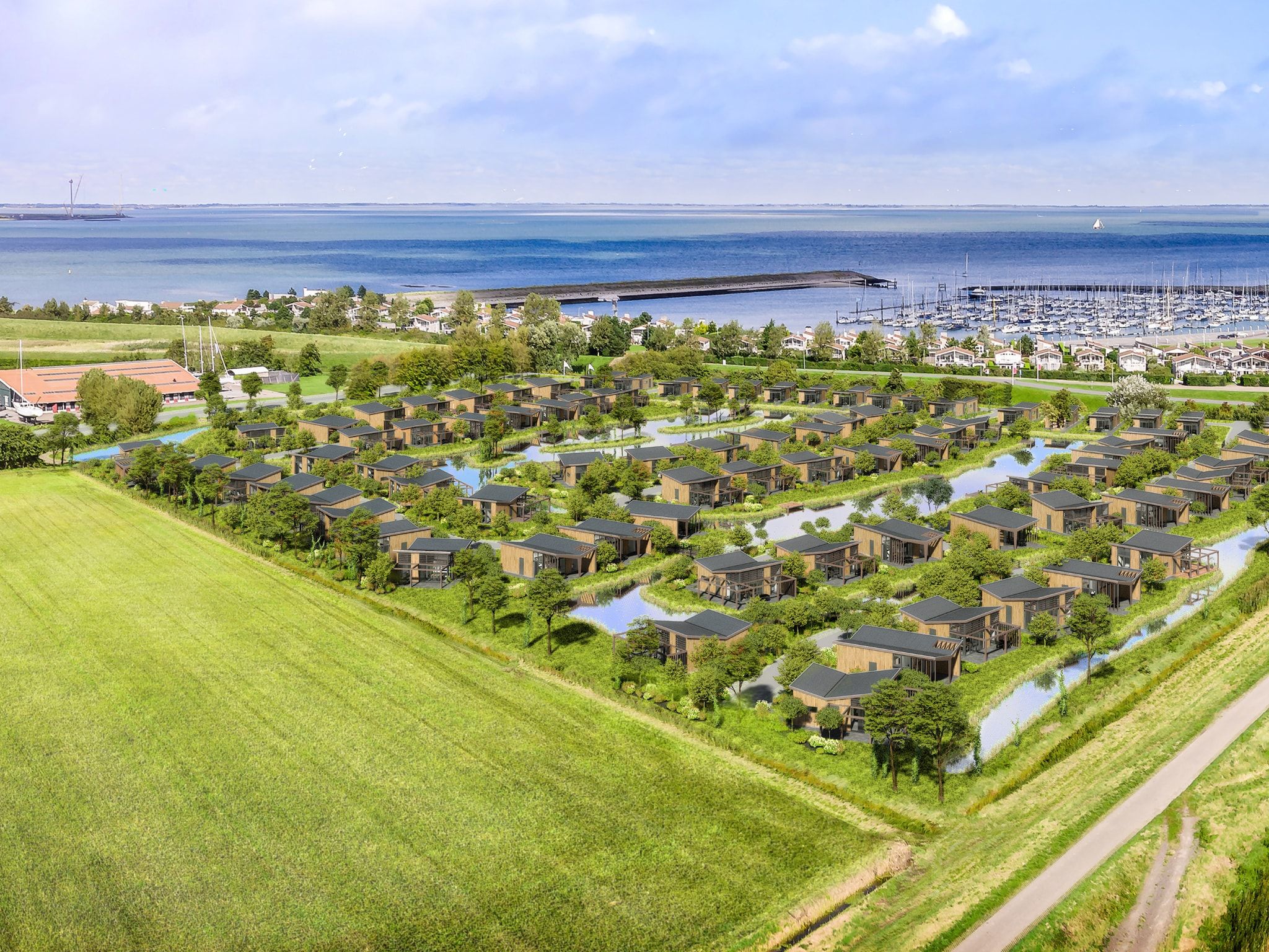 De buitenkant van Water Village 2 in Kamperland