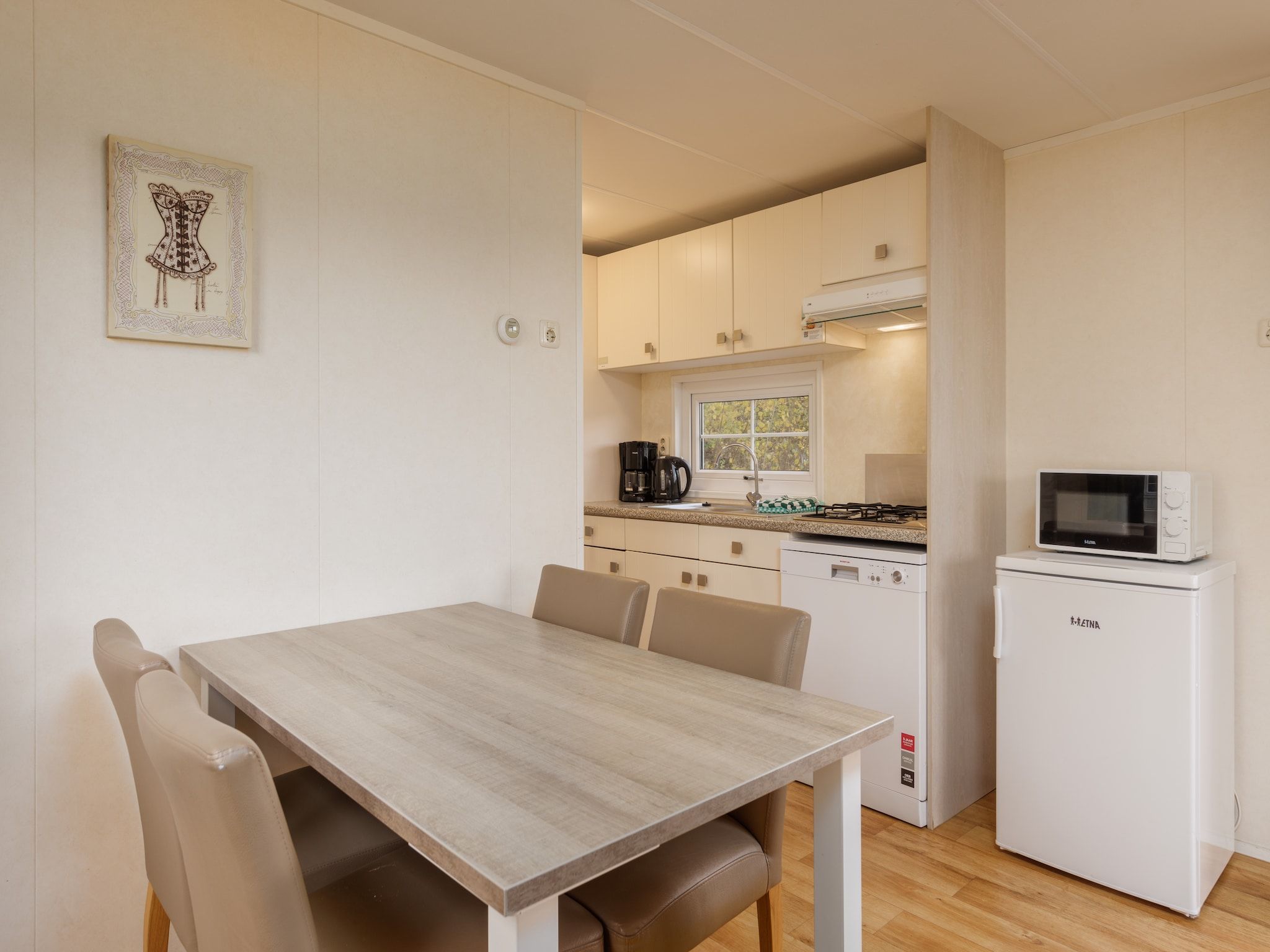 De keuken van Vakantiepark Hunzedal 13 in Borger