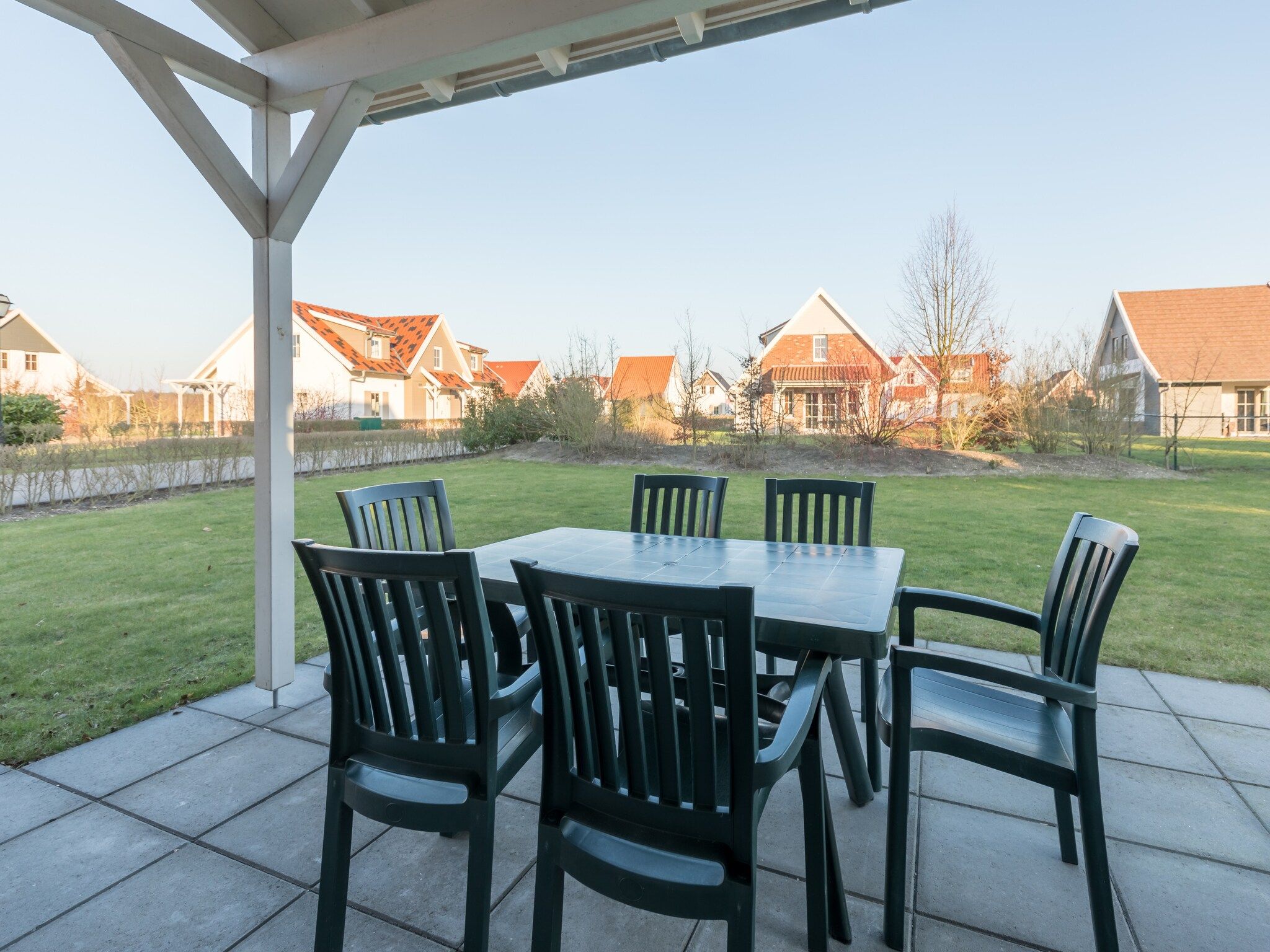 Het terras van Résidence Klein Vink 7 in Arcen