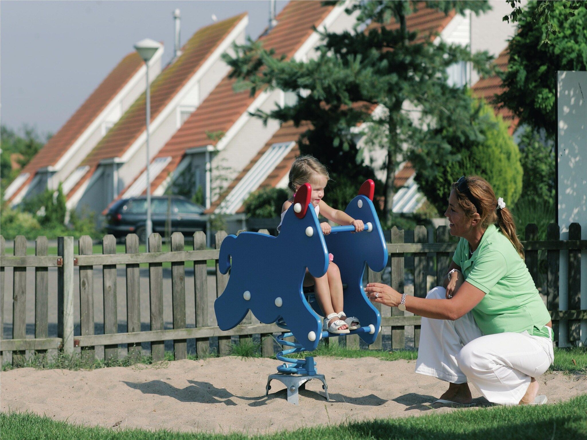 De tuin van Vakantiepark Zeeland Village 2 in Scharendijke