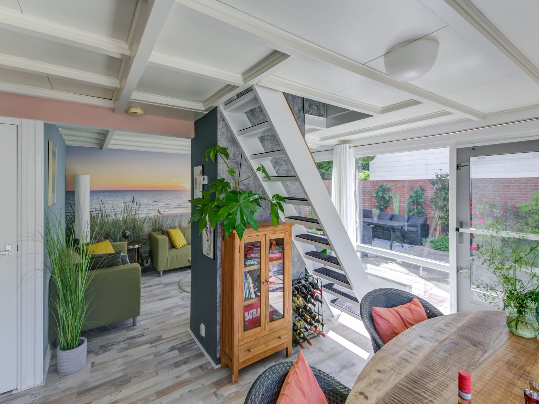 De woonkamer van Casa Mare in Noordwijkerhout