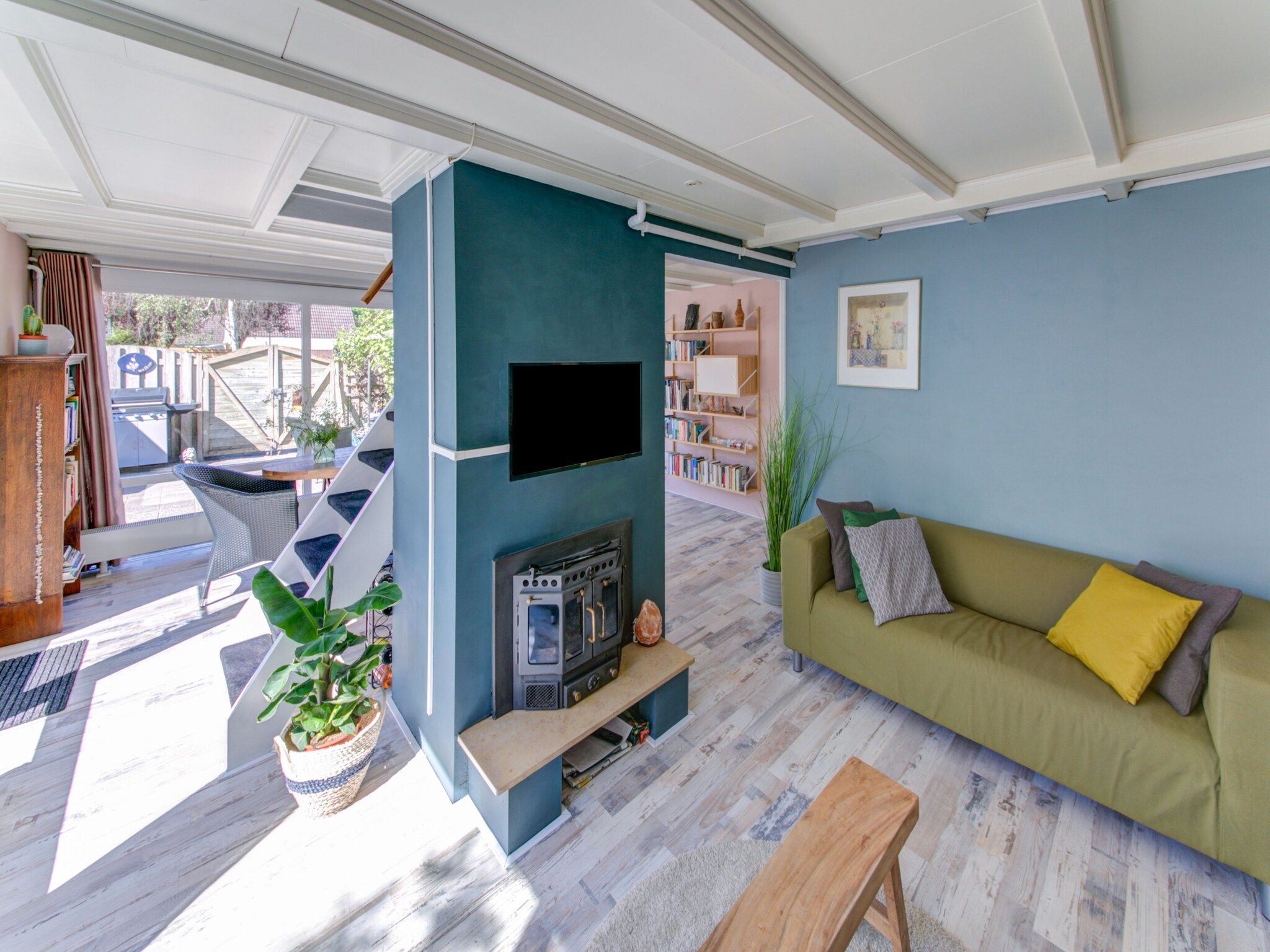 De woonkamer van Casa Mare in Noordwijkerhout