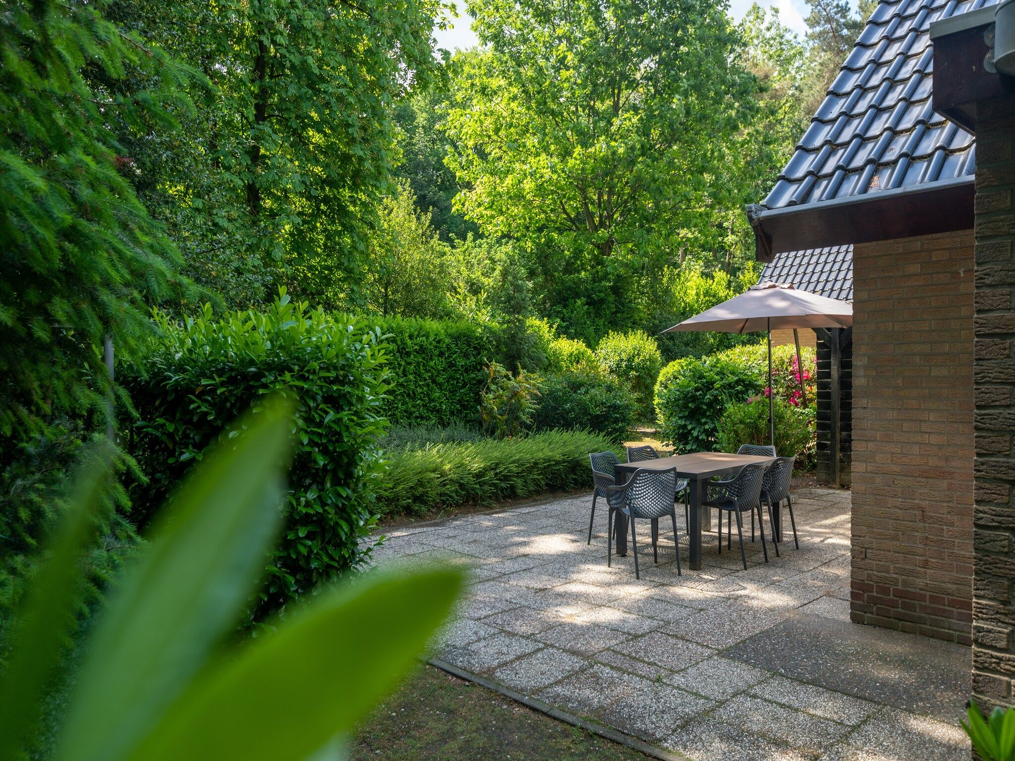 Het terras van Vakantie bij Meeussen - Schuttersoord 3 in Mook