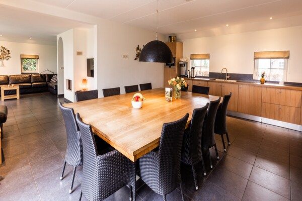 Woonkamer - Wellnessvilla in rustige natuur in Hellendoorn (4)