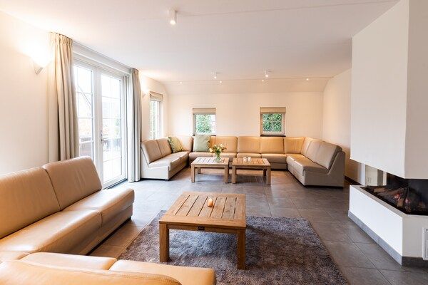 Woonkamer - Wellnessvilla in rustige natuur in Hellendoorn (2)