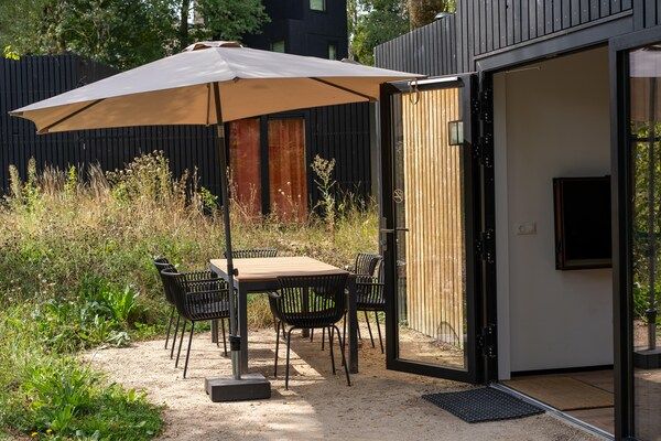 Terras - Prachtige lodge in Gulpen met geweldig uitzicht in Gulpen (5)