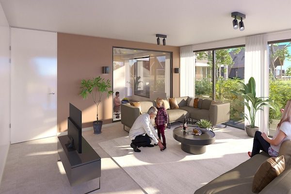 Woonkamer - Luxe villa in Nieuwvliet-Bad met privézwembad in Nieuwvliet (2)