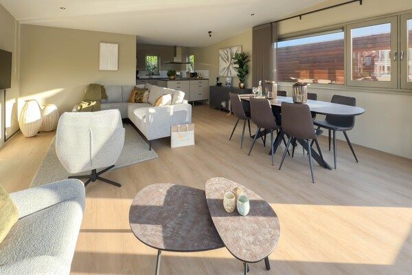 Woonkamer - Modern Botenhuis aan het Uitgeestermeer in Uitgeest (2)